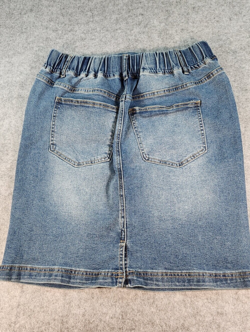 BloomChic Light Blue Denim Mini Skirt with Drawstring Size 10 - Picture 3 of 8